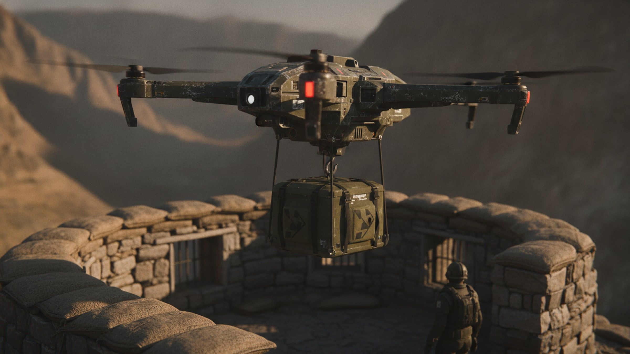 Tactical Payload Delivery UAV: Heavy-lift aircraft that places supplies at a forward position and releases them accuratel